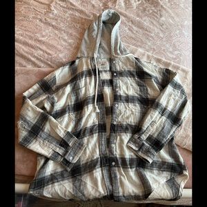American Eagle flannel with hoodie